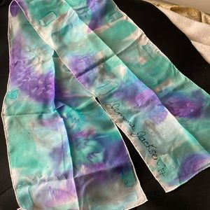 100% silk hand painted scarf signed by artist